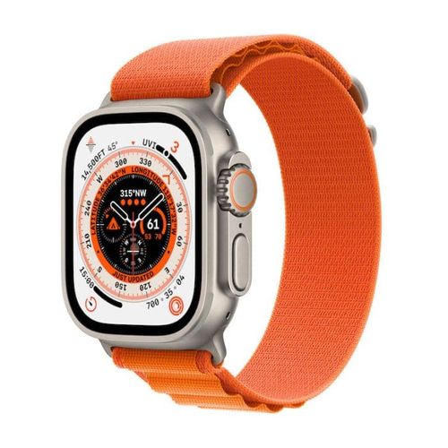 שעון חכם Apple Watch Ultra 49mm GPS + Cellular צבע שעון Titanium Case צבע רצועה Orange Alpine Loop
