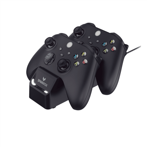 ערכת 2 סוללות ועמדת טעינה כפולה לשלט Sparkfox Xbox Series X/S צבע שחור, יבואן רשמי