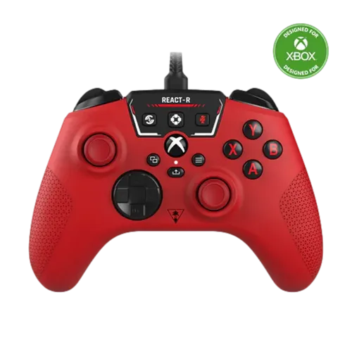 בקר חוטי Turtle Beach React-R למחשב ול-Xbox Series X/S/One - צבע אדום שנה אחריות ע