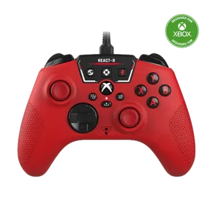 בקר חוטי Turtle Beach React-R למחשב ול-Xbox Series X/S/One - צבע אדום שנה אחריות ע"י היבואן הרשמי