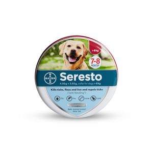 קולר סרסטו לכלב מעל 8 ק"ג נגד פרעושים וקרציות Seresto