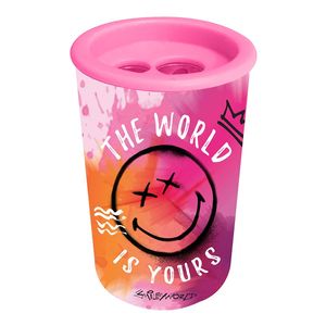 מחדד ידני בשני גדלים בקופסת פלסטיק עם מכסה - סמיילי