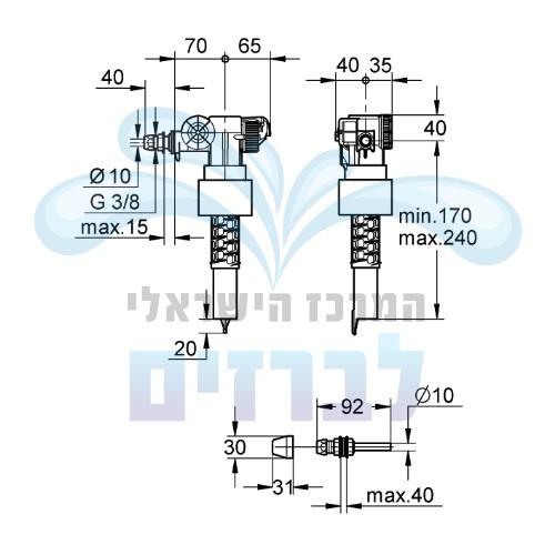 מידות מצוף ניאגרה סמויה גרואה GROHE 37092000
