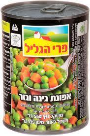 אפונה וגזר - פרי הגליל 550 גרם
