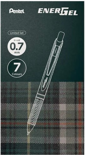 7 עטים של PENTEL ENERGEL במגוון צבעים, 0.7 עם לחצן - מהדורה מוגבלת! 