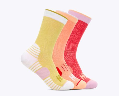 HOKA U CREW RUN SOCK 3-PACK-אדום בהיר/כתום/צה