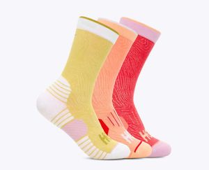 HOKA U CREW RUN SOCK 3-PACK-אדום בהיר/כתום/צה