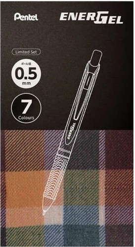 7 עטים של PENTEL ENERGEL במגוון צבעים, 0.5 עם לחצן - מהדורה מוגבלת! 