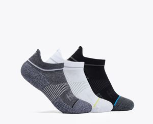 HOKA U NO-SHOW RUN SOCK 3-PACK-לבן / שחור / א