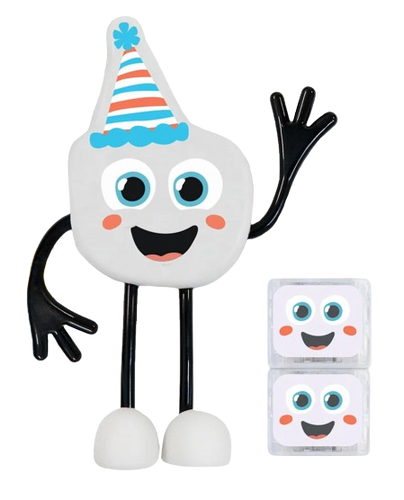 חברים זוהרים באמבטיה - שתי קוביות זוהרות במים ובובת חבר מסיבה (מחליף 9 צבעים)