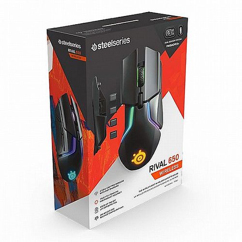 עכבר גיימינג אלחוטי דגם RIVAL 650 STEELSERIES בצבע שחור