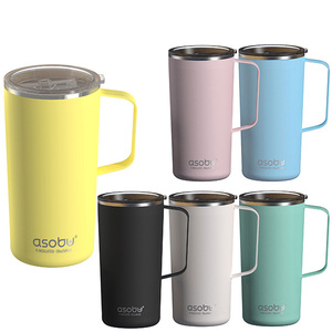 ספל תרמי נירוסטה ציפוי קרמי פנימי Tower Mug מבית ASOBU ורוד