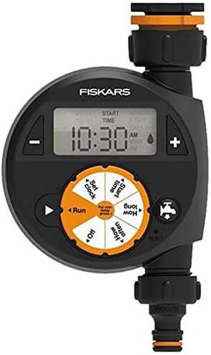 מחשב השקיה Fiskars 1054791 עם יציאה אחת, לכל גדלי הברז הסטנדרטיים