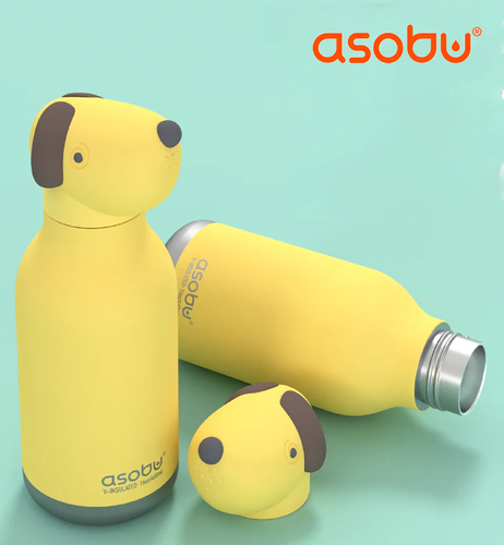 בקבוק תרמי ASOBU עם קש - 9 דמויות לבחירה