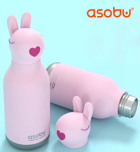 בקבוק תרמי ASOBU עם קש - 9 דמויות לבחירה