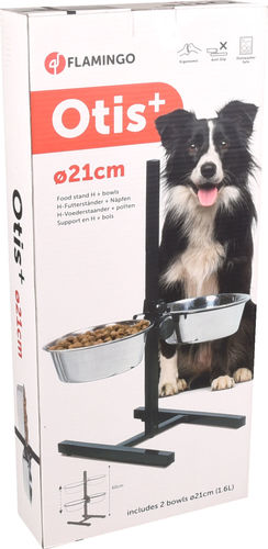 מעמד מתכוונן OTIS עם קערות נירוסטה 1.5 ליטר פלמינגו
