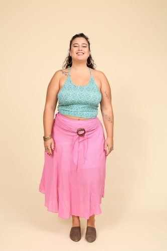 חצאית קלוש בצבעים חלקים plus size