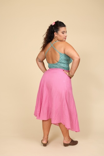 חצאית קלוש בצבעים חלקים plus size