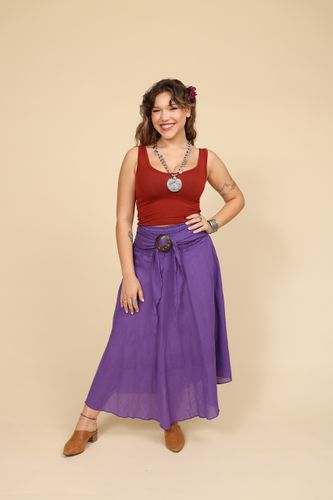 חצאית קלוש בצבעים חלקים plus size