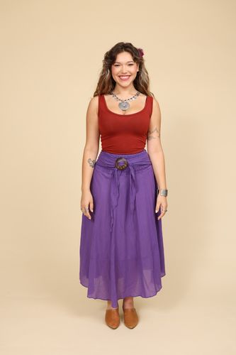 חצאית קלוש בצבעים חלקים plus size