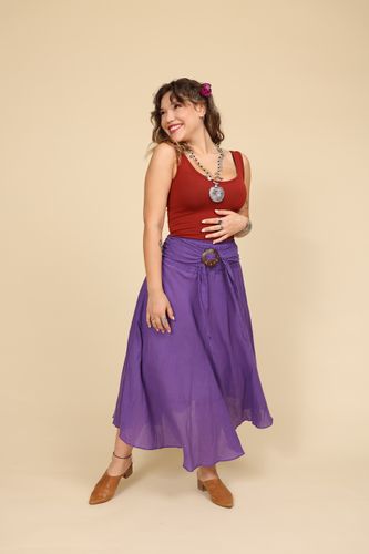 חצאית קלוש בצבעים חלקים plus size