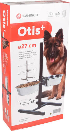 מעמד מתכוונן OTIS עם קערות נירוסטה 4 ליטר פלמינגו