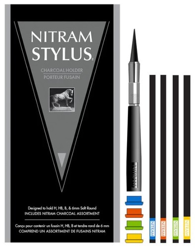ערכת פחם הכוללת מחזיק פחם + 4 מקל פחם NITRAM STYLUS