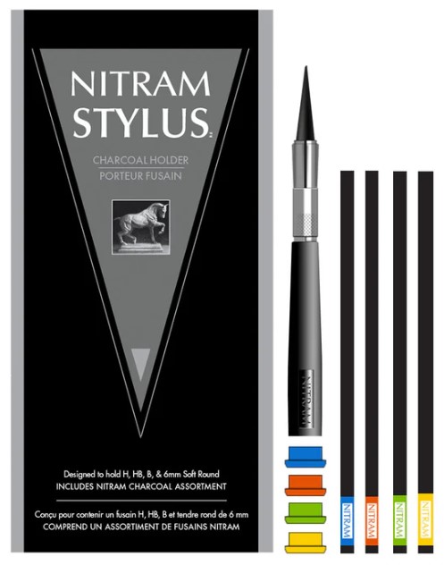 ערכת פחם הכוללת מחזיק פחם + 4 מקל פחם NITRAM STYLUS