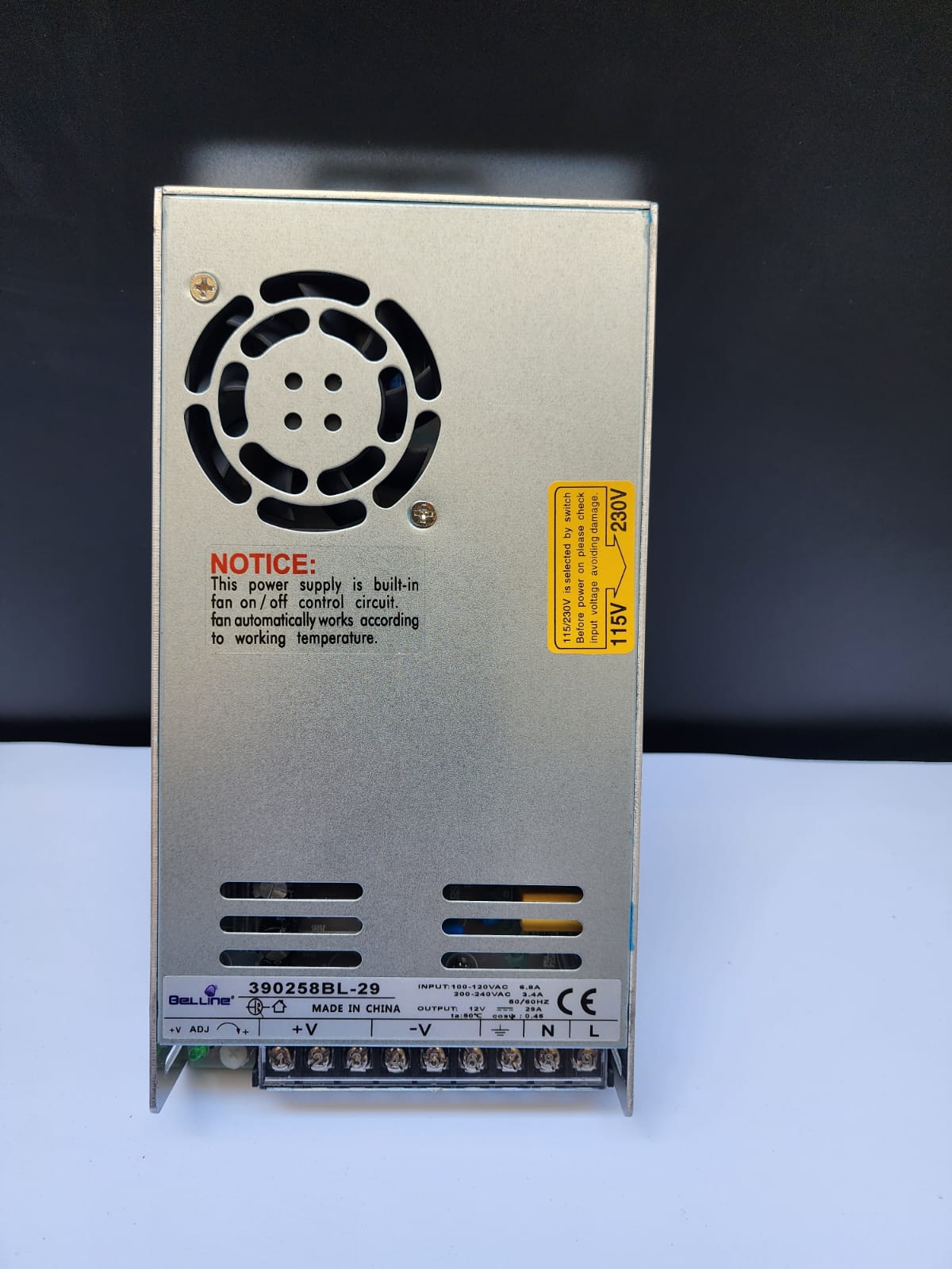 ספק כוח ממתג SLIM בזיווד מתכת 12VDC 29A LRS-350-12 