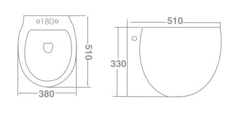 אסלה תלויה רימלס דגם נובה רויאל Royal