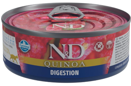 N&D Digestion Quinoa Functional Feline - מזון רטוב לחתולים למערכת העיכול 80 גרם מבצע 10% הנחה בקניית 10 יח