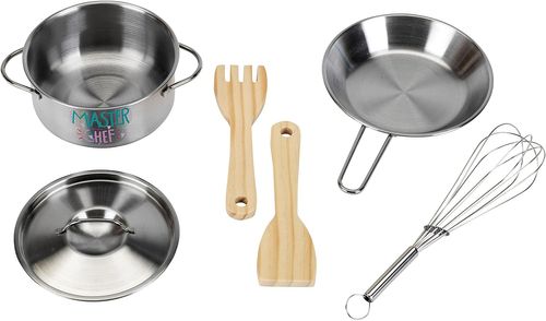 מטבח ורוד מעץ לילדים Master Chef עם אורות וצלילים, תנור, מיקרו וכיור + 6 אביזרים
