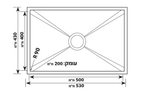 כיור מטבח נירוסטה SHONY דגם ענבר