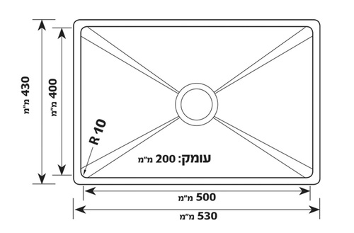 כיור מטבח נירוסטה דגם רוז SHONY