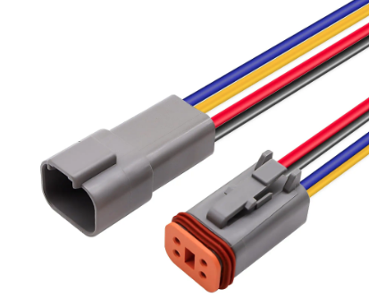 מחבר Deutsch 4P לתעשיית הרכב אטום מים IP67 עם כבל 15סמ בקוטר 0.95ממ