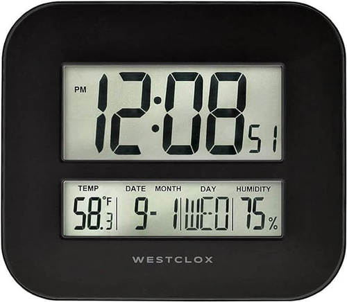שעון קיר דיגיטלי Westclox  גדול עם תצוגת תאריך 55014