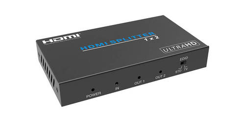 מפצל 1:2 של HDMI 2.0 עם EDID, 18G 4:4:3