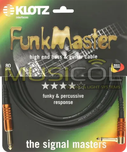 כבל גיטרה ובס באורך 4.5 מטר FunkMaster