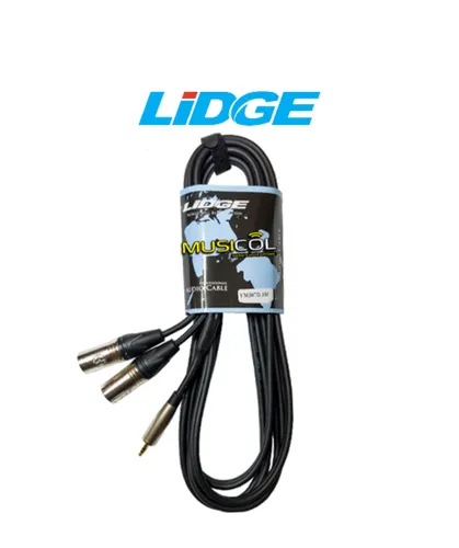 כבל סטריאו מקצועי 2XLR - PL3.5 באורך 1 מטר