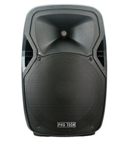 מערכת הגברה קומפקטית "15 בהספק 1000W, כולל סוללה נטענת, חיבור BT גלגלים וידית נשיאה, ללא מיקרופונים