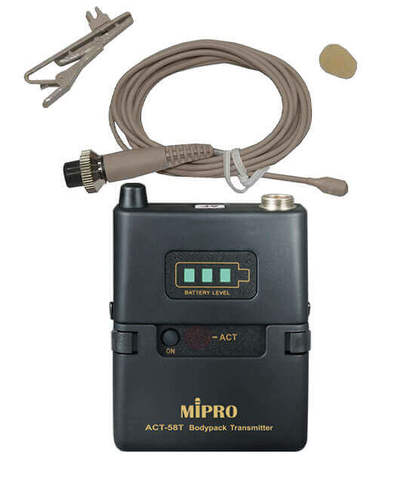 סט זוג מיקרופונים אלחוטיים משדר חגורה ודש 5.8GHz