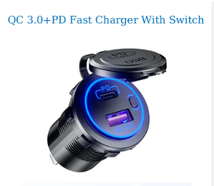 שקע טעינה מהירה לרכב שקע  USB 3.0+PD USB-C Charger  