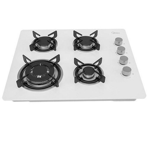 כיריים גז 4 להבות  זכוכית שחורה או לבנה דגם 60GL403 מבית MIDEA | יבואן רשמי שנתיים אחריות