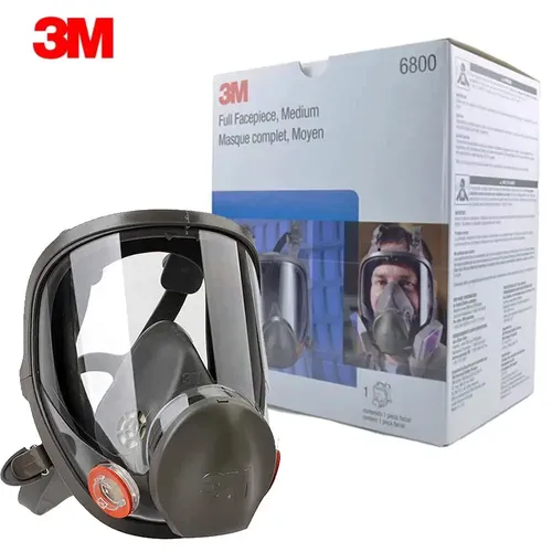 מסכת גז לשימוש עם 2 מסננים, דגם 3M 6800 למגוון יישומים