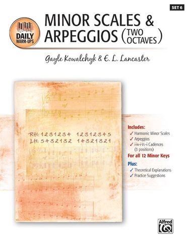ספר תווים Daily Warm-Ups, Set 6 Minor Scales & Arpeggios (Two Octaves)