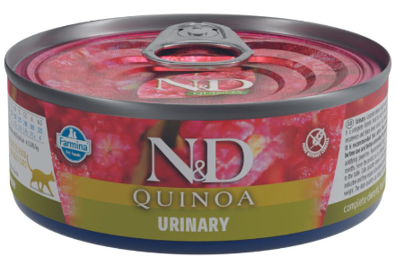 N&D URINARY Quinoa Functional Feline - מזון רטוב לחתולים יורינרי 80 גרם מבצע 10% הנחה בקניית 10 יח
