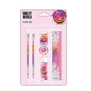 מארז תלמיד עם 6 אביזרים עפרונות, מחק, סרגל ועוד - סמיילי