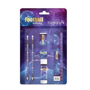 מארז תלמיד עם 6 אביזרים עפרונות, מחק, סרגל ועוד - כדורגל ליגת האלופות