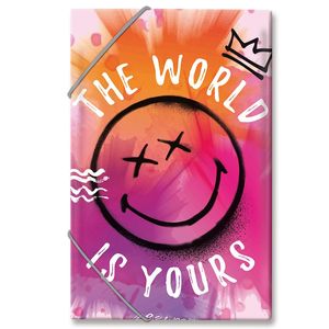 תיקיית דפים עם גומי עשוי PP קשיח - סמיילי