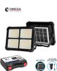 זרקור פרוזקטור לד 100W נטען סולארי + מזוודה דגם T5-CASE100W-SOLAR אור לבן OMEGA CALIBER S.O.S LED אומגה 